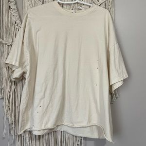 Plain Cream tshirt w/ some distress